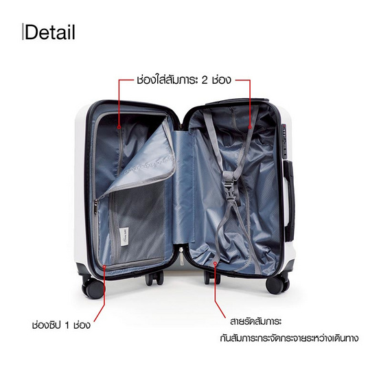 SUN SIRI กระเป๋าเดินทาง ABS ขนาด 20 นิ้ว รุ่น 954 สีขาว SUN SIRI กระเป๋าเดินทาง ABS ขนาด 20 นิ้ว รุ่น 954 สีขาว