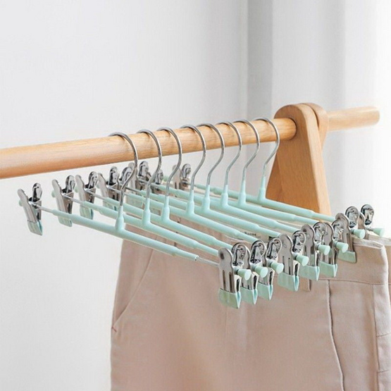CASSA ไม้แขวนเสื้อกันลื่น พร้อมตัวหนีบ ไม่เป็นสนิม แพ็ก 5 ชิ้น
