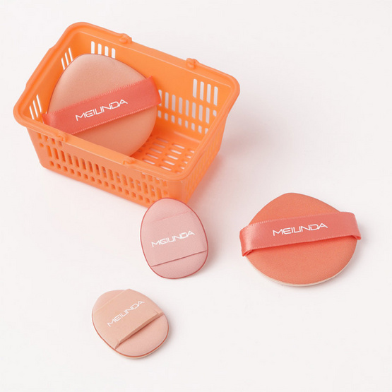 Meilinda พัพแต่งหน้า Mellow Puff Mart (4ชิ้น/ชุด)  (Orange)