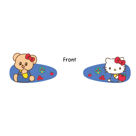 กิ๊บติดผม Hello Kitty X Butterbear ลายแอปเปิ้ลชุดเอี๊ยม (แพ็ก 2 ชิ้น)