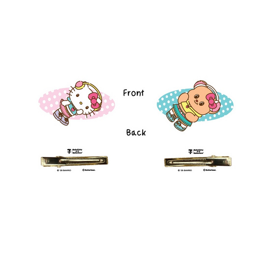 กิ๊บติดผม Hello Kitty X Butterbear ลายจุดน้องหูฟัง (แพ็ก 2 ชิ้น)