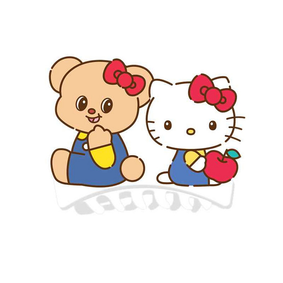 กิ๊บหนีบผม Hello Kitty X Butterbear ลายชุดเอี๊ยม