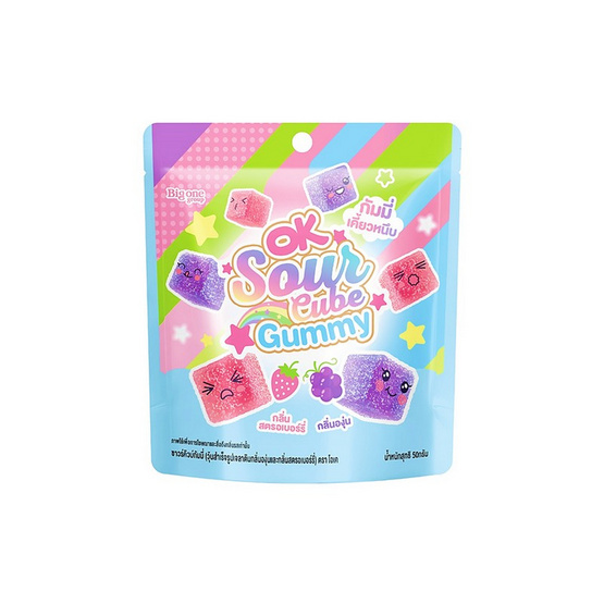 โอเค กัมมีซาวร์คิวบ์กลิ่นองุ่น&สตรอเบอร์รี่ 50 กรัม (แพ็ก 6 ชิ้น) โอเค กัมมีซาวร์คิวบ์กลิ่นองุ่น&สตรอเบอร์รี่ 50 กรัม (แพ็ก 6 ชิ้น)