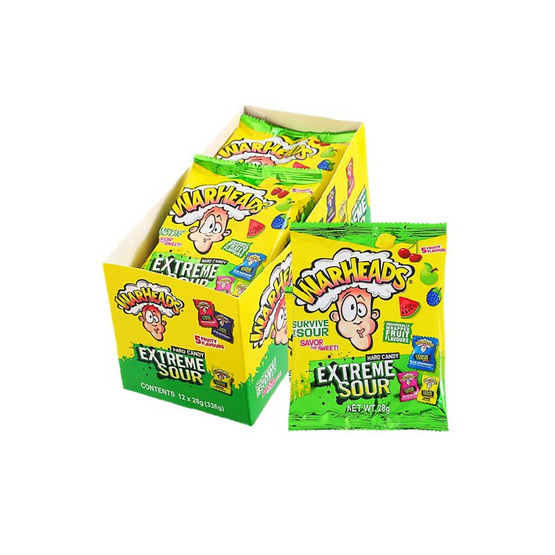 วอร์เฮ้ดส์ ลูกอมเอ็กซ์ตรีมซาวร์ฮาร์ดคละรส 28 กรัม (แพ็ก 12 ชิ้น) วอร์เฮ้ดส์ ลูกอมเอ็กซ์ตรีมซาวร์ฮาร์ดคละรส 28 กรัม (แพ็ก 12 ชิ้น)
