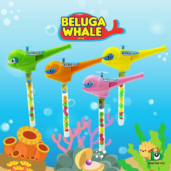 ไดเรคเตอร์ทอย ลูกอมนกหวีดปลาวาฬ คละแบบ 2.5 กรัม (แพ็ก 12 ชิ้น)