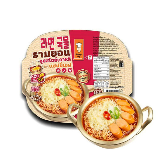 รามยอนซุปสไตล์เกาหลี ตรา แฮปปี้เชฟ 355 กรัม