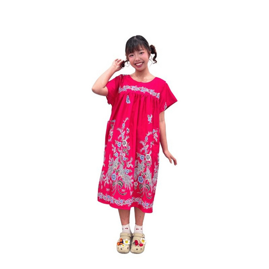 MD ชุดนอนกระโปรง คอกลมอกจีบ Freesize