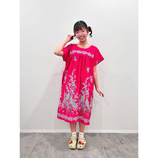 MD ชุดนอนกระโปรง คอกลมอกจีบ Freesize