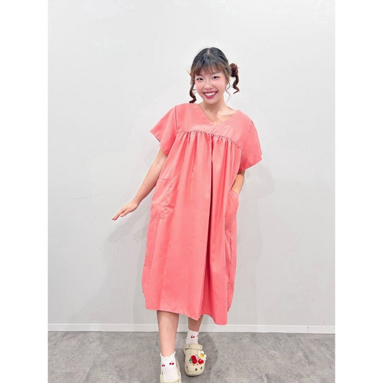 MD ชุดนอนกระโปรง คอวีอกจีบ Freesize