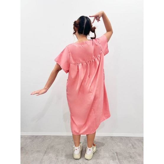 MD ชุดนอนกระโปรง คอวีอกจีบ Freesize