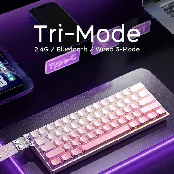 AULA คีย์บอร์ดเกม Keyboard 61 Keys  MINI 60