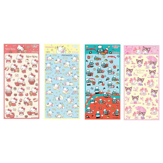 CODE:D สติกเกอร์ Sanrio คละลาย (แพ็ก 4 แผ่น)