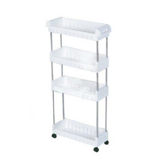 CASSA ชั้นวางสแตนเลสพลาสติก 4 ชั้น ล้อเลื่อน