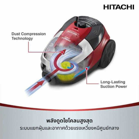 HITACHI เครื่องดูดฝุ่นแบบถังเก็บฝุ่น  รุ่น CV-SE22V BRE