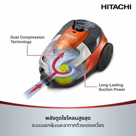HITACHI เครื่องดูดฝุ่นแบบถังเก็บฝุ่น  รุ่น CV-SE230V ORM