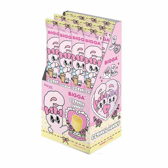 บิ๊กก้า สติ๊ก ข้าวโพดอบกรอบรสนม เอสเธอร์บันนี่ 13 กรัม (แพ็ก 12 ชิ้น)