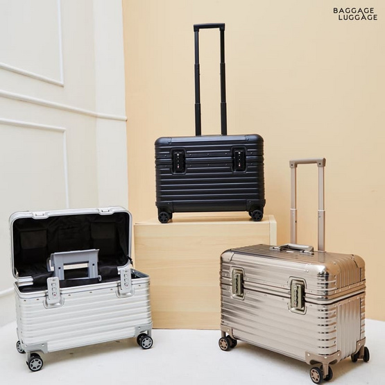BAGGAGE LUGGAGE กระเป๋าเดินทาง รุ่น PILOT ALUMINIUM สี SILVER