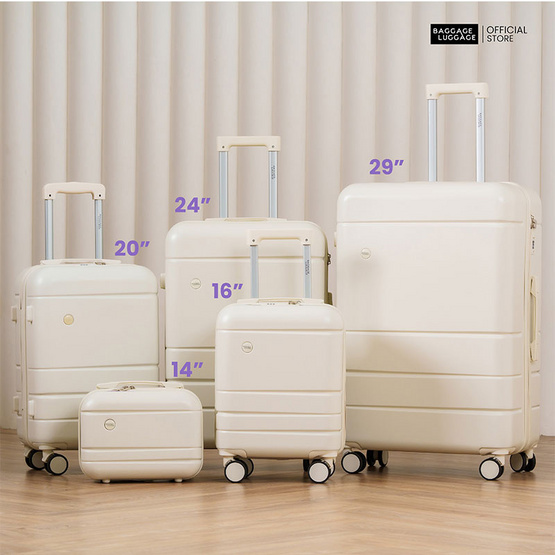 BAGGAGE LUGGAGE กระเป๋าเดินทาง รุ่น CANDY สี WHITE