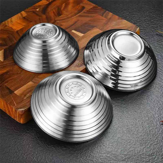 ชามมาม่าเกาหลี สีเงิน