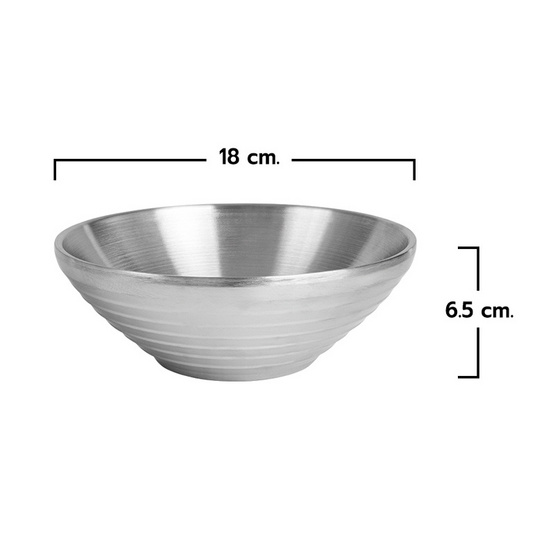 ชามมาม่าเกาหลี สีเงิน