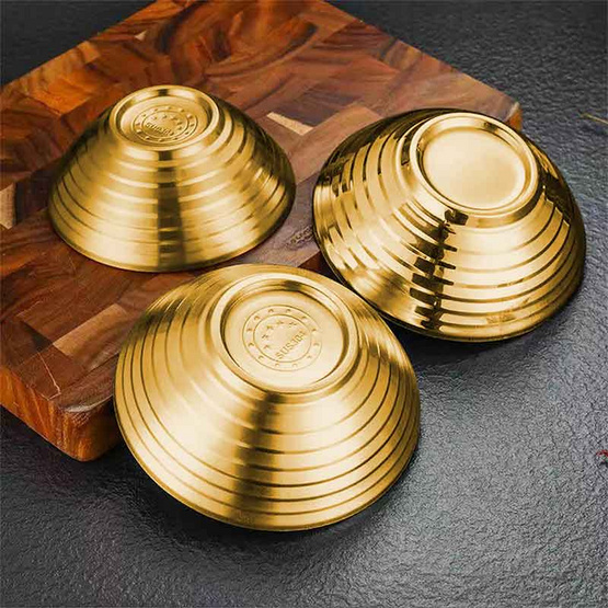 ชามมาม่าเกาหลี สีทอง