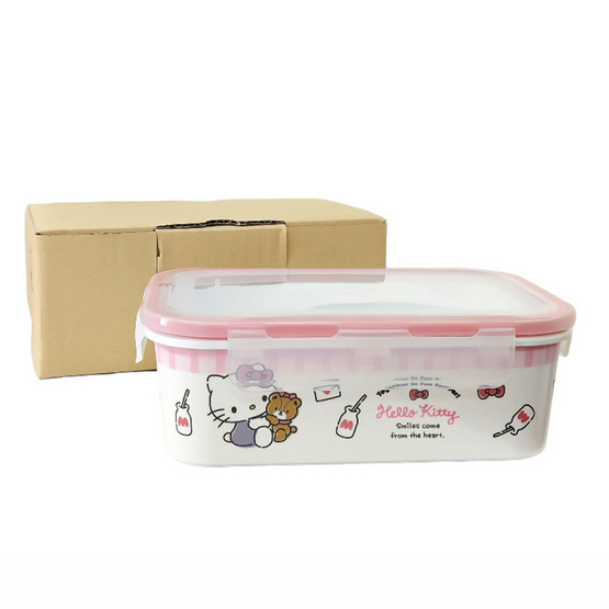 BL6260-7.75 กล่องอาหารสี่เหลี่ยมพร้อมฝา 7.75" ลาย Kitty Fun Forever
