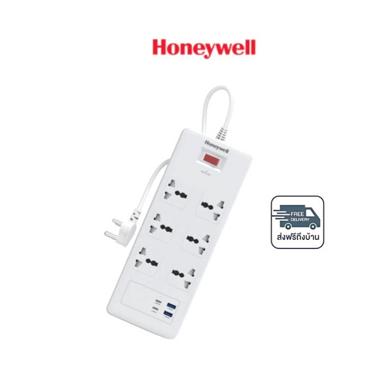 Honeywell ปลั๊กไฟ 6 ช่อง 2 TypeC 2USb