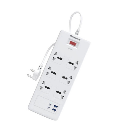 Honeywell ปลั๊กไฟ 6 ช่อง 2 TypeC 2USb