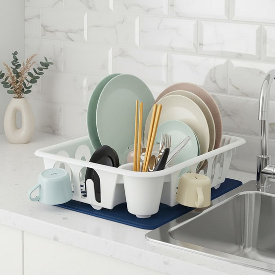 ที่คว่ำจานพลาสติก สีขาว