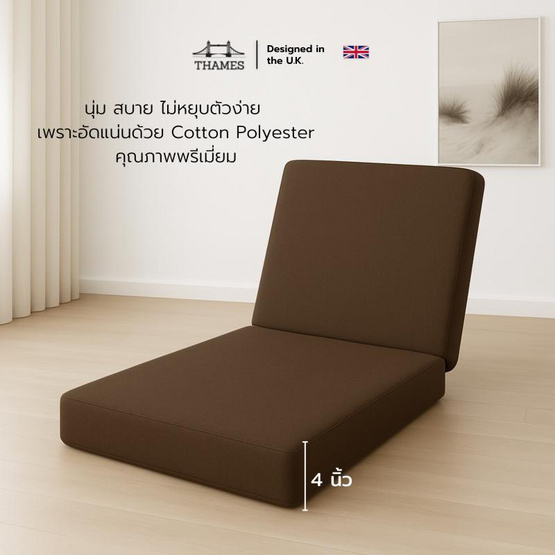 Thames ฟูกที่นอน รุ่น Titan หนา 4 นิ้ว ใยอัดแน่น