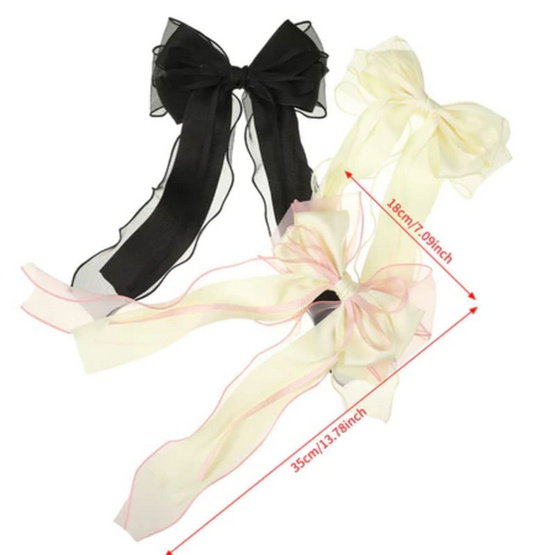 Day2Niteกิ๊บติดผมโบว์ริบบิ้นขนาดใหญ่ สไตล์เกาหลี