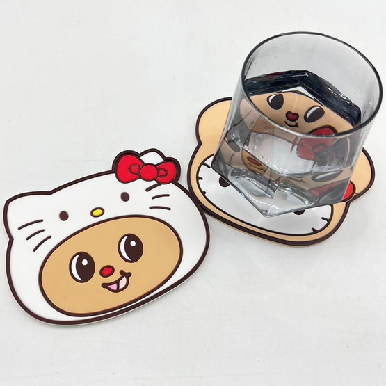 แผ่นรองแก้ว Hello Kitty X Butterbear (แพ็ก 2 ชิ้น)