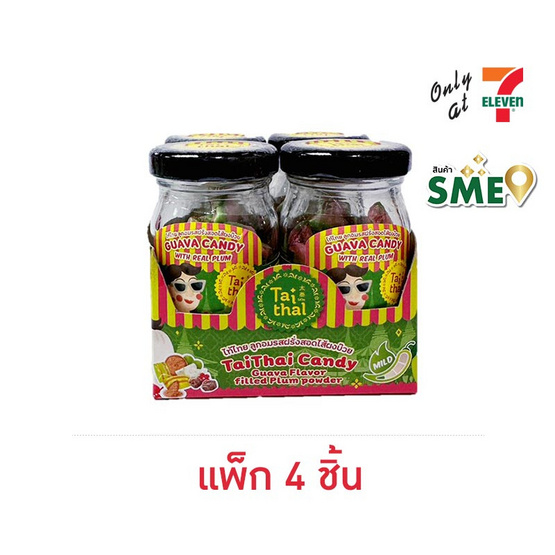 ไท้ไทย ลูกอมรสฝรั่งสอดไส้ผงบ๊วย 30 กรัม (แพ็ก 4 ชิ้น)