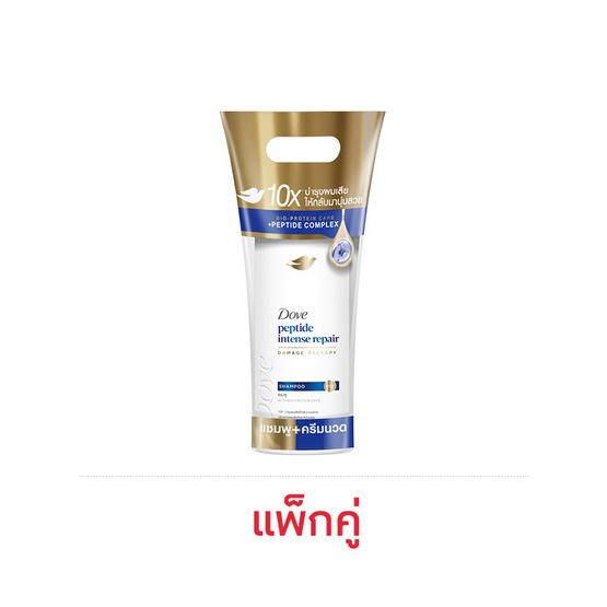 โดฟ เพปไทด์ อินเทนซ์ รีแพร์ แชมพู 360 มล. + ครีมนวดผม 330 มล. (แพ็กคู่)