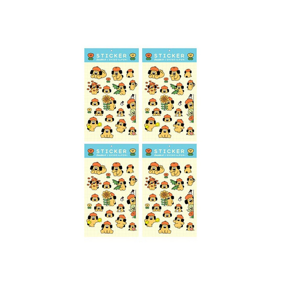 Double A สติกเกอร์ A6 Ohige No Pon คละลาย (แพ็ก 4 ชิ้น)