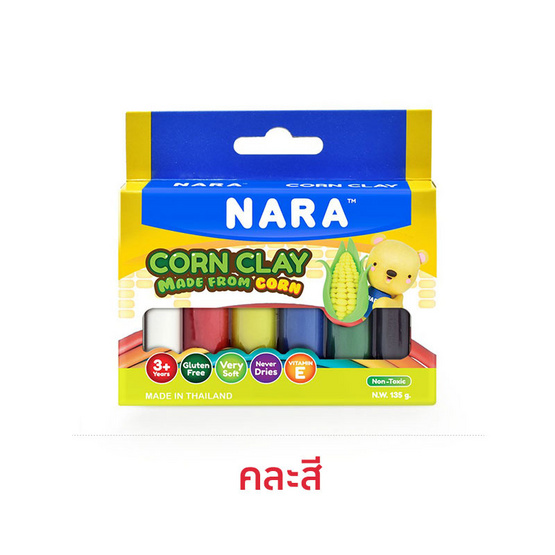 NARA ดินข้าวโพด Corn Clay ชุด 6 สี CC-BX-135-6 (คละสี)