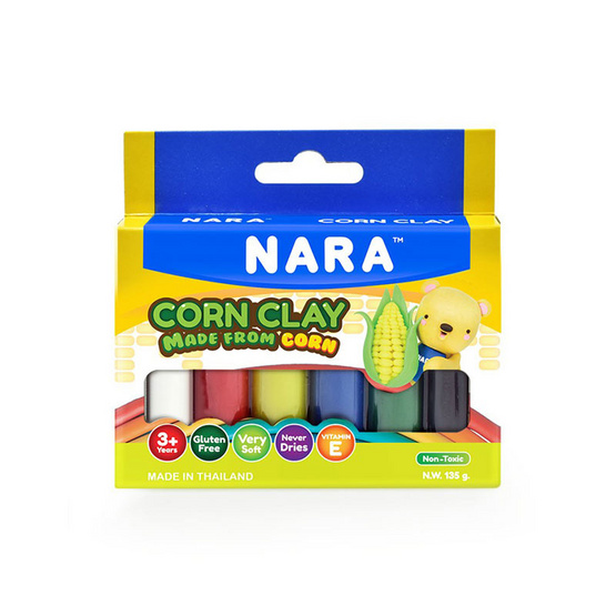 NARA ดินข้าวโพด Corn Clay ชุด 6 สี CC-BX-135-6 (คละสี)