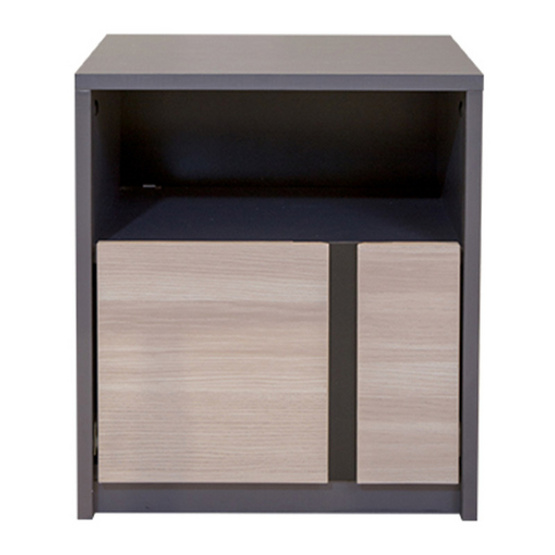 Rinahey THE LINEตู้ข้างเตียง สี Grey and Natural