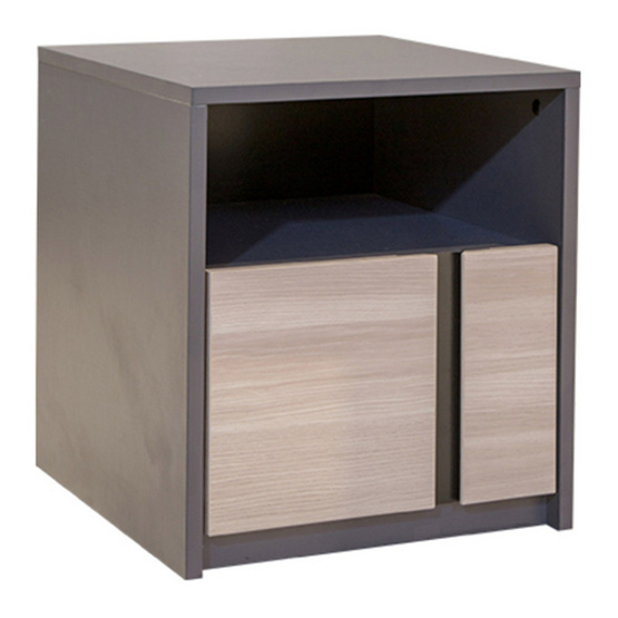 Rinahey THE LINEตู้ข้างเตียง สี Grey and Natural