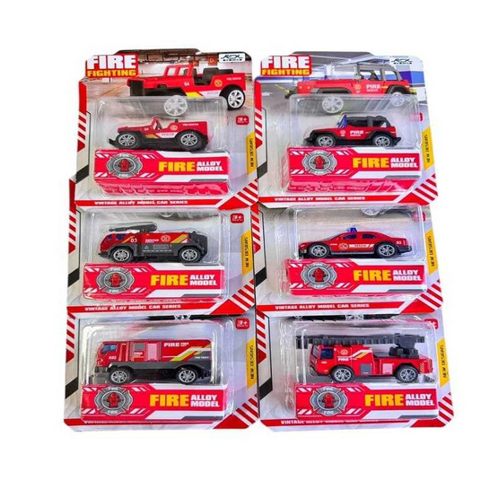 Onelink Toy โมเดลรถเหล็กดับเพลิง(แพ็ก 6 ชิ้น)