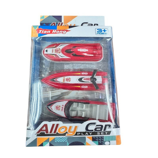 Onelink Toy เรือเหล็ก 3ลำ (สีแดง)