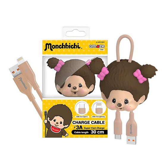 Amaze One Monchhichi สายชาร์จ Type C & L รุ่น A-MCC001
 G