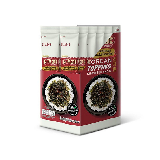 มาชิตะ สาหร่ายโรยข้าวชอตส์ รสโคเรียนสไปซี่ 7 กรัม (แพ็ก 12 ชิ้น)