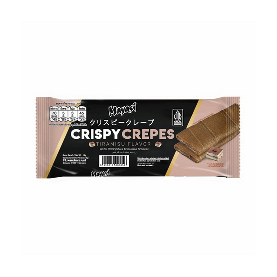 มายาซิ คริสปี้เครปส์เวเฟอร์ สอดไส้รสทิรามิสุ 15 กรัม (แพ็ก 12 ชิ้น)