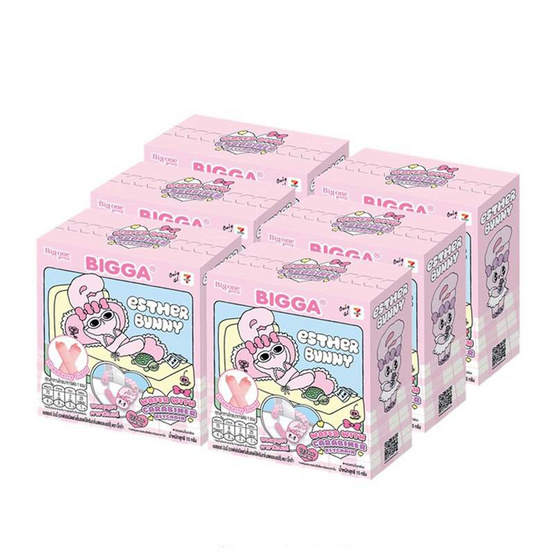 บิ๊กก้า เวเฟอร์รสสตรอเบอร์รี่พร้อมคาราบิเนอร์ลายเอสเธอร์บันนี่คละลาย 15 กรัม (แพ็ก 6 ชิ้น)