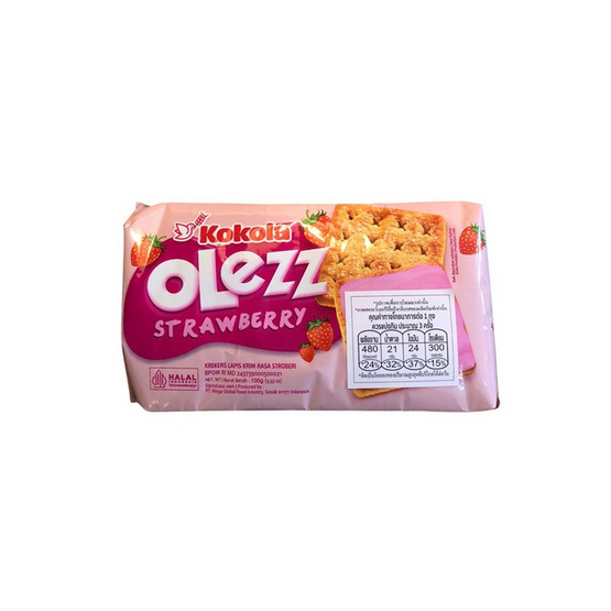 โคโคล่า โอเลซ แครกเกอร์เคลือบรสสตรอเบอร์รี 100 กรัม (แพ็ก 6 ชิ้น)