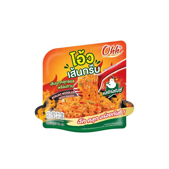 โอ้ว เส้นกรึบปรุงรสไก่สไปซี่ 112 กรัม (แพ็ก 8 ชิ้น)