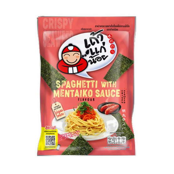 เถ้าแก่น้อย สาหร่ายทอดรสสปาเก็ตตี้ไข่ปลาเมนไทโกะ 20 กรัม (แพ็ก 6 ชิ้น)