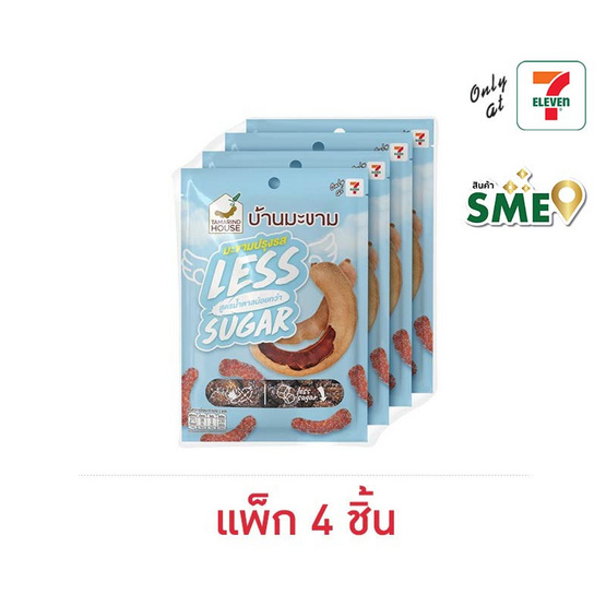 บ้านมะขาม มะขามปรุงรส สูตรน้ำตาลน้อยกว่า 75 กรัม (แพ็ก 4 ชิ้น)