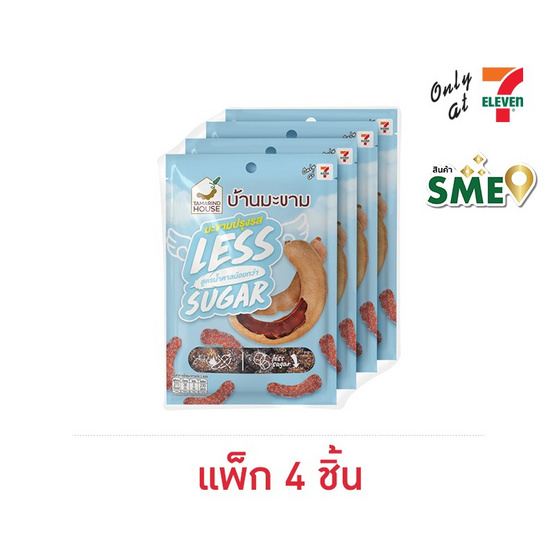บ้านมะขาม มะขามปรุงรส สูตรน้ำตาลน้อยกว่า 75 กรัม (แพ็ก 4 ชิ้น)